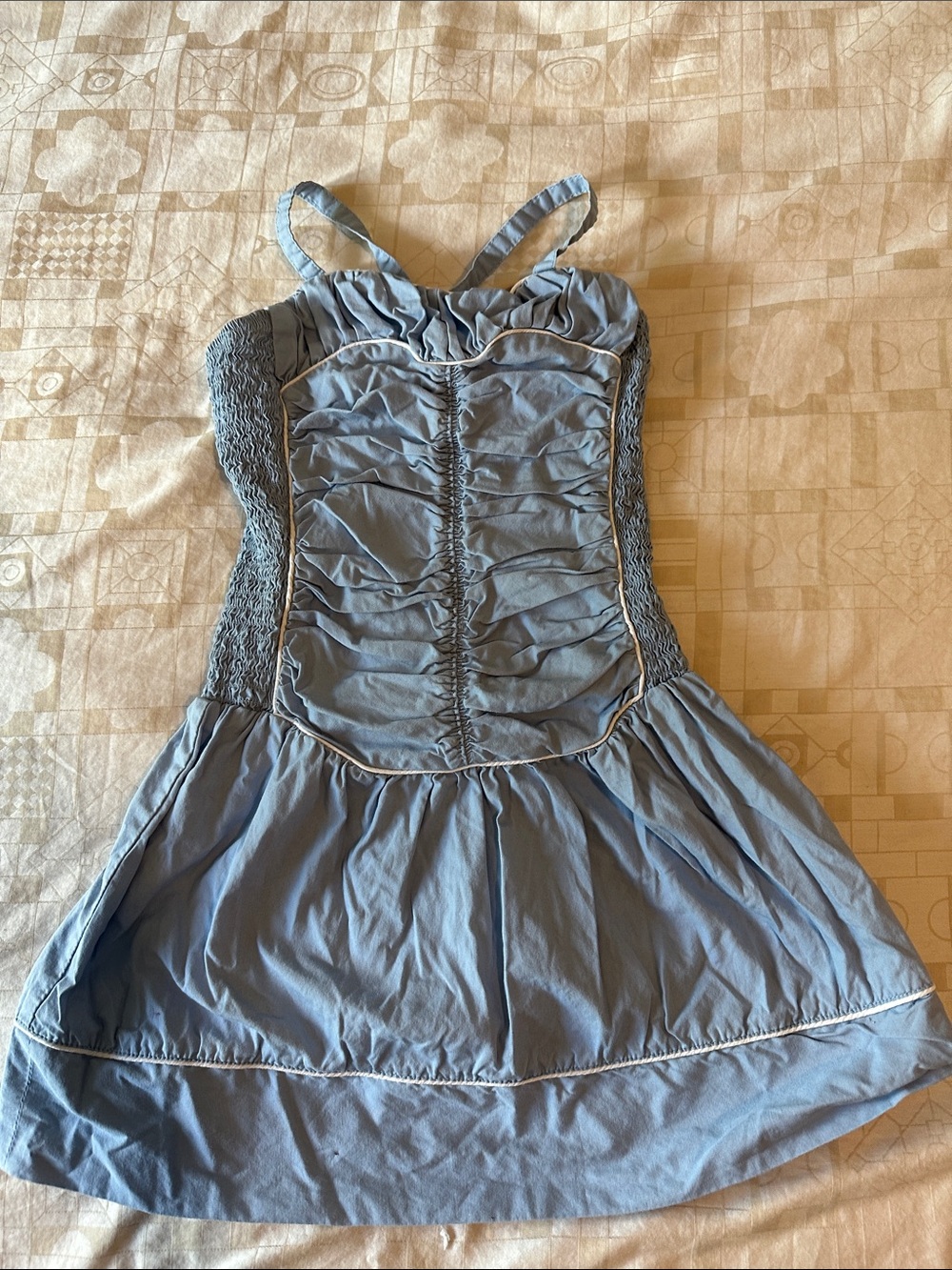 Stella McCartney Light Blue Ruched Sundress